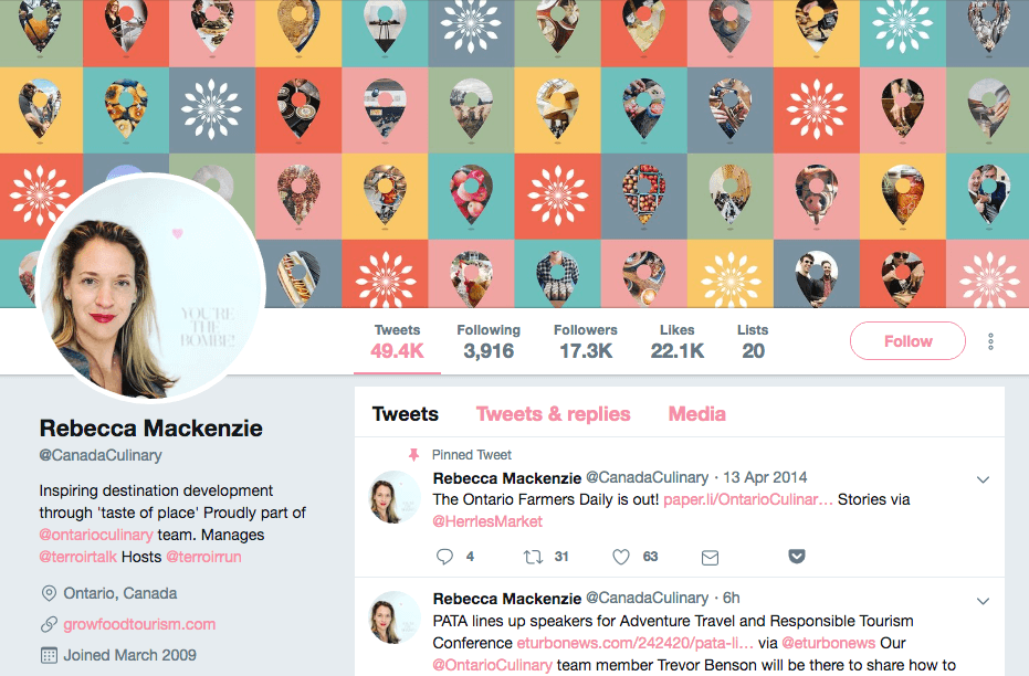 Screenshot of Rebecca Mackenzie's twitter account
